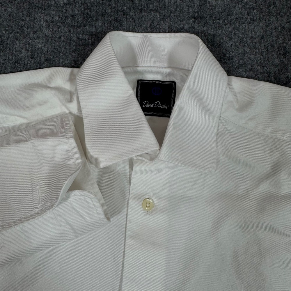 David Donahue Dress Shirt French Cuff Classic Mens 15 32/33 White Cotton EUC
